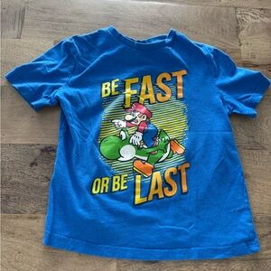 Super Mario Blue Kids 'Be Fast or Be Last' Graphic T-Shirt size 4-5 years
